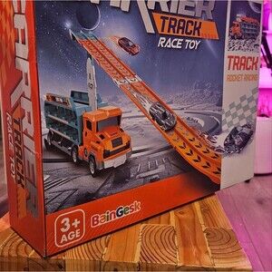 Milaget Big Hauler Transporter Truck Toy - Orange | Folding Car Carrier for Kids